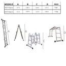 Escada Articulada De Alumínio 12 Degraus 3,50 Metros De Altura