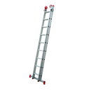 Escada Extensível 9x2 18 Degraus em Alumínio 4,44m Botafogo