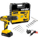 Parafusadeira e Furadeira C/Impacto a Bateria 3/8 10mm 12V Lítio Bivolt C/Acessórios PFV012I - Vonder